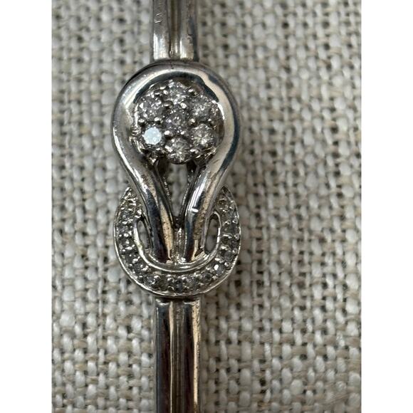 Sterling Silver Diamond Pave Infinity Loop Hinged Bangle Bracelet #63706 - Picture 8 of 9